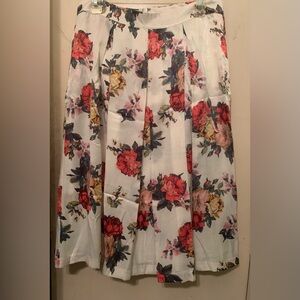 ✨⚡️💥Tahari ASL Caressa Pleated Midi Rose Multicolor Skirt Off. White - 8